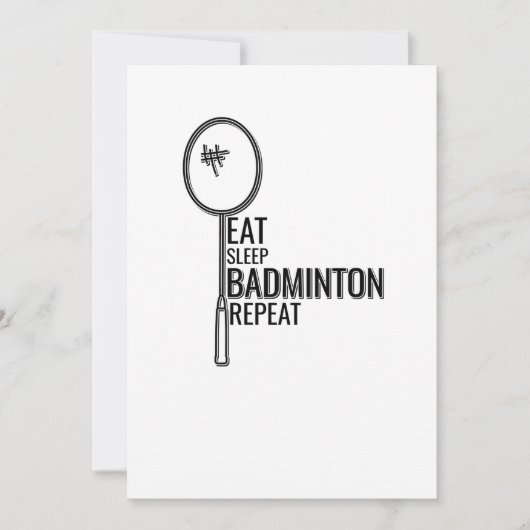 Badminton - Eat Sleep Badminton Repat Kaart (Voorkant)