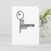 Badminton - Eat Sleep Badminton Repat Kaart (Staand voorkant)
