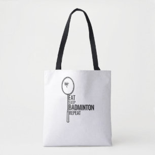 Badminton - Eat Sleep Badminton Repat Tote Bag