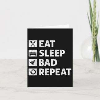 Badminton Eat Sleep Herhaal Grappige Shuttle Meme Kaart