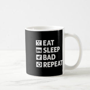 Badminton Eat Sleep Herhaal Grappige Shuttle Meme Koffiemok