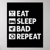 Badminton Eat Sleep Herhaal Grappige Shuttle Meme