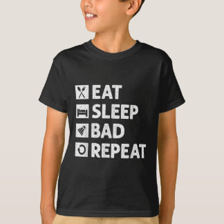 Badminton Eat Sleep Herhaal Grappige Shuttle Meme T-shirt