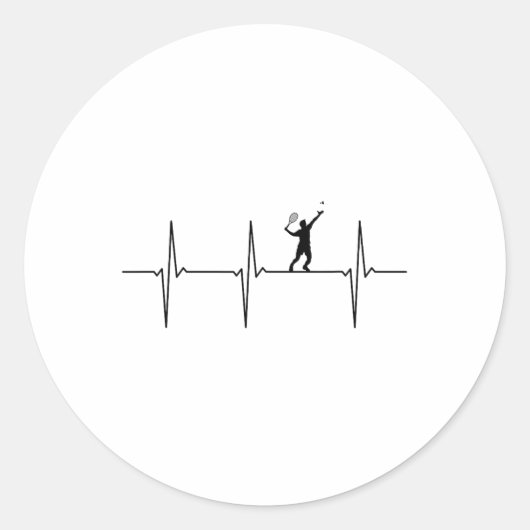 Badminton ECG Heartbeat Shuttle Pulsfrequentie 1 Ronde Sticker (Voorkant)