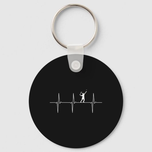 Badminton ECG Heartbeat Shuttle Pulsfrequentie Sleutelhanger (Voorkant)