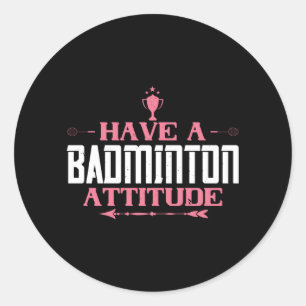 Badminton - een Badminton-houding Ronde Sticker