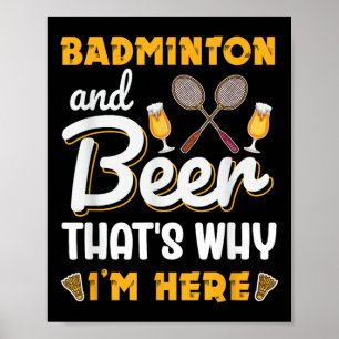 Badminton En Bier Shuttle Badminton Liefhebber Poster