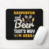 Badminton En Bier Shuttle Badmintonliefhebber Muismat (Met muis)