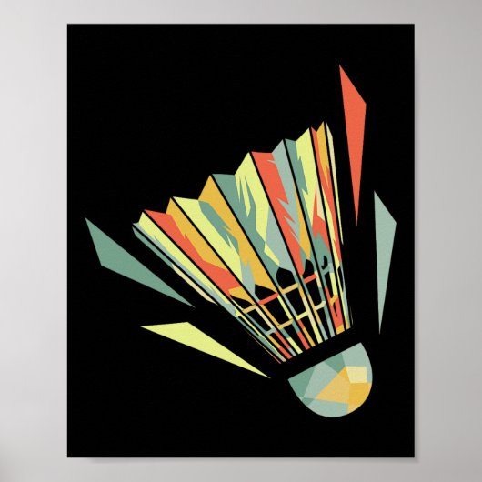 Badminton en shuttle poster (Voorkant)