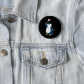 Badminton En Shuttle Speler Pinguïn Ronde Button 5,7 Cm (In situ)