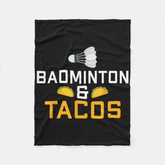 Badminton- en taco-liefhebber Badminton  Fleece Deken (Voorkant)