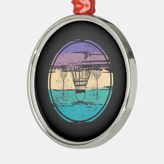 Badminton Equipment Design Metalen Ornament (Links)
