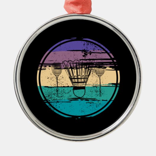 Badminton Equipment Design Metalen Ornament (Voorkant)