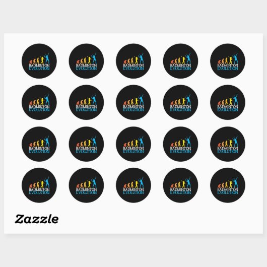 Badminton Evolutie Aap Badminton Speler Badmin Ronde Sticker (Vel)