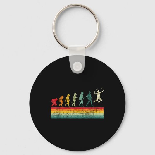 Badminton Evolutie - Retro Sportliefhebber Shuttle Sleutelhanger (Voorkant)