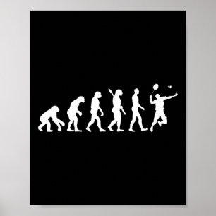 Badminton Evolution Jersey T-shirt Funny Rackets B Poster