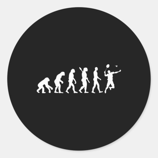 Badminton Evolution Jersey T-shirt Grappige Racket Ronde Sticker (Voorkant)