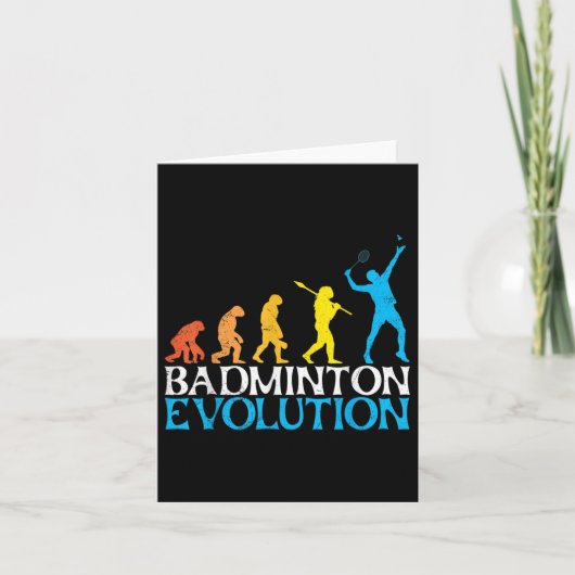 Badminton Evolution Monkey Badminton-speler Badmin Kaart (Voorkant)