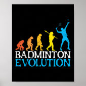Badminton Evolution Monkey Badminton Speler Badmin Poster (Voorkant)