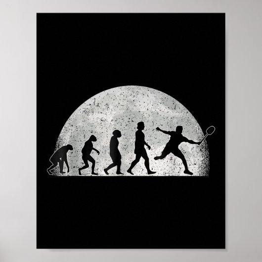 Badminton Evolution - Moon Badminton Player  Poster (Voorkant)