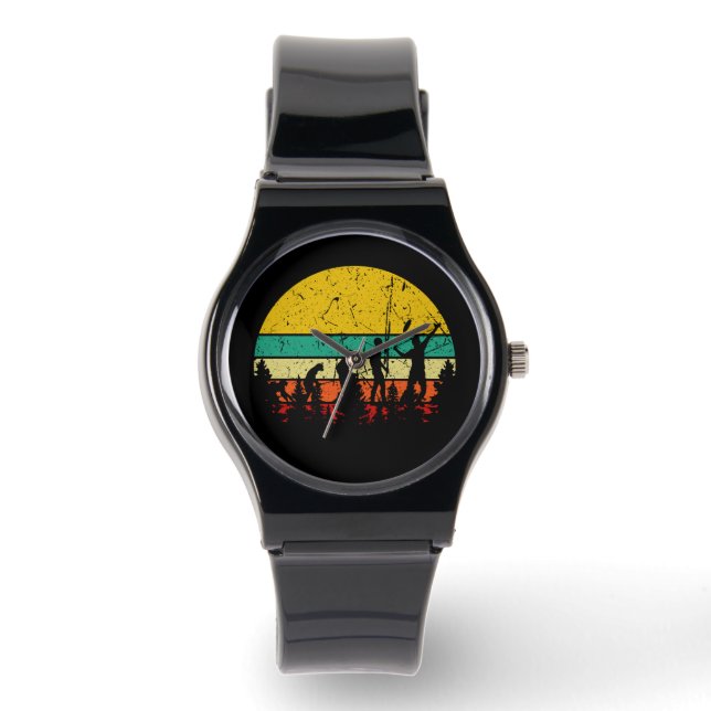 Badminton Evolution Retro Badminton Player Horloge (Voorkant)