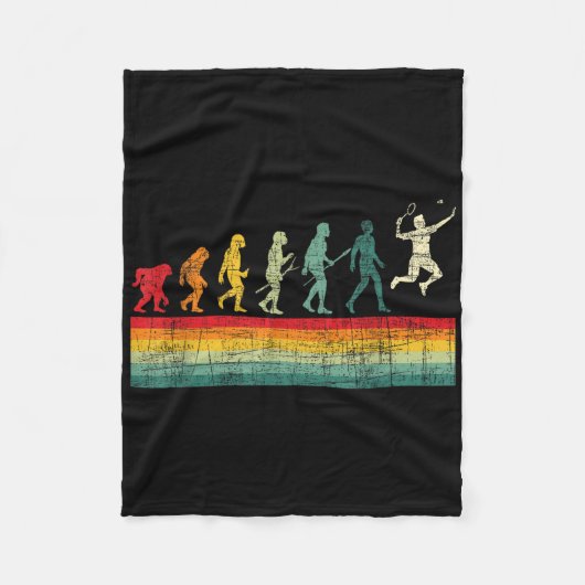 Badminton Evolution - Retro Sports Lover Shuttle Fleece Deken (Voorkant)