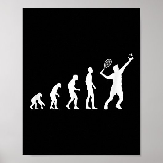 Badminton Evolution Shuttle Funny  Poster (Voorkant)