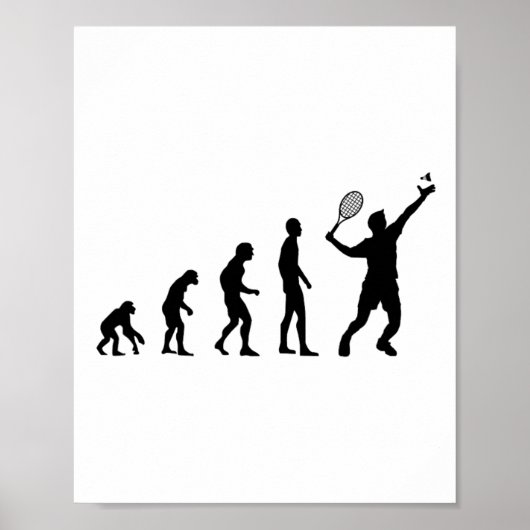 Badminton Evolution Shuttle Funny Poster (Voorkant)