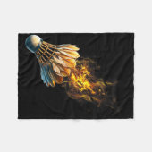 Badminton Flames Shuttle Fire Ball Fleece Deken (Voorkant (Horizontaal))