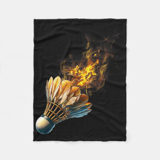 Badminton Flames Shuttle Fire Ball Fleece Deken