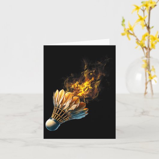 Badminton Flames Shuttle Fire Ball Kaart (Gele Bloem)