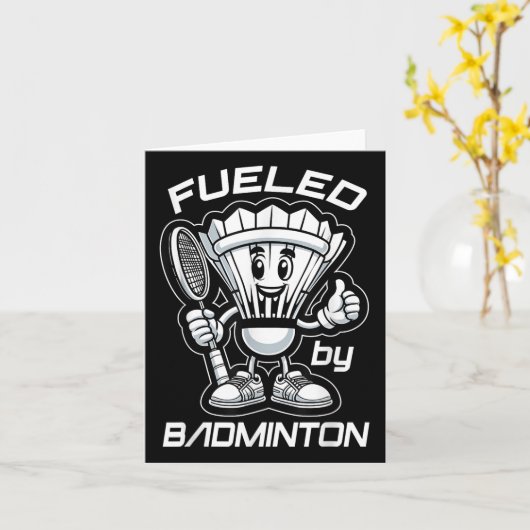 Badminton Forever Cartoon Shuttle And Racket Graph Kaart (Gele Bloem)