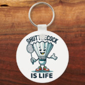 Badminton Forever Cartoon Shuttle And Racket Graph Sleutelhanger (Voorkant)