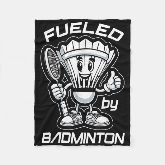 Badminton Forever Cartoon Shuttle En Racket Grafie Fleece Deken (Voorkant)