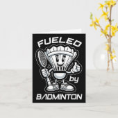Badminton Forever Cartoon Shuttle En Racket Grafie Kaart (Gele Bloem)