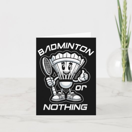 Badminton Forever Cartoon Shuttle En Racket Grafie Kaart (Voorkant)