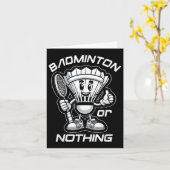 Badminton Forever Cartoon Shuttle En Racket Grafie Kaart (Gele Bloem)