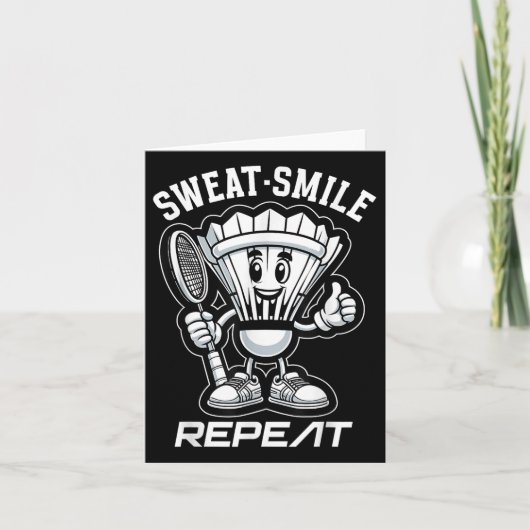 Badminton Forever Cartoon Shuttle En Racket Grafie Kaart (Voorkant)