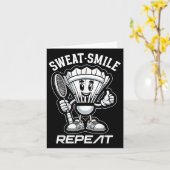 Badminton Forever Cartoon Shuttle En Racket Grafie Kaart (Gele Bloem)