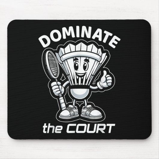Badminton Forever Cartoon Shuttle En Racket Grafie Muismat (Voorkant)