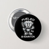 Badminton Forever Cartoon Shuttle En Racket Grafie Ronde Button 5,7 Cm (Voorkant /achterkant)