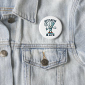 Badminton Forever Cartoon Shuttle En Racket Grafie Ronde Button 5,7 Cm (In situ)