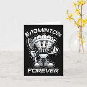 Badminton Forever Cartoon Shuttle en Racket Graph Kaart (Gele Bloem)