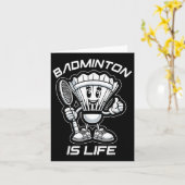 Badminton Forever Cartoon Shuttle en Racket Graph Kaart (Gele Bloem)