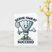 Badminton Forever Cartoon Shuttle en Racket Graph Kaart (Gele Bloem)