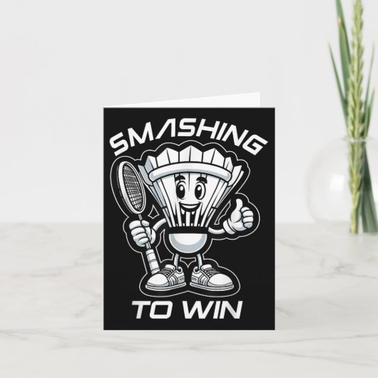 Badminton Forever Cartoon Shuttle en Racket Graph Kaart (Voorkant)