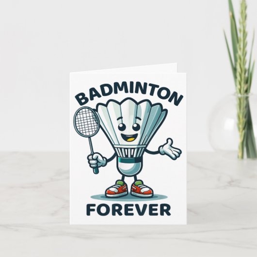 Badminton Forever Cartoon Shuttle en Racket Graph Kaart (Voorkant)