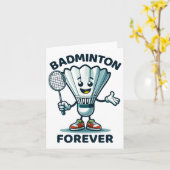 Badminton Forever Cartoon Shuttle en Racket Graph Kaart (Gele Bloem)