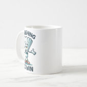 Badminton Forever Cartoon Shuttle en Racket Graph Koffiemok (Voorkant links)