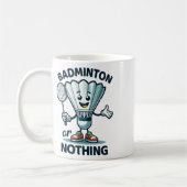 Badminton Forever Cartoon Shuttle en Racket Graph Koffiemok (Links)